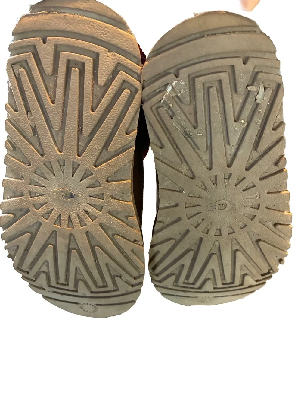 UGG Kids Tazz Platform Slippers Chestnut Suede Wool Lined Size 13K